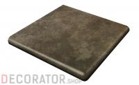 Клинкерная угловая ступень-флорентинер Gres Aragon Antic Basalto, 330*330*18(53) мм