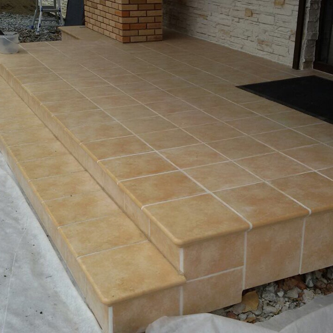 Монтаж клинкерных ступеней и плитки