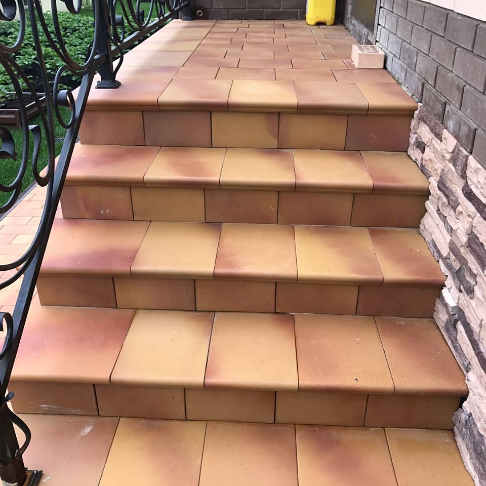Монтаж клинкерных ступеней и плитки