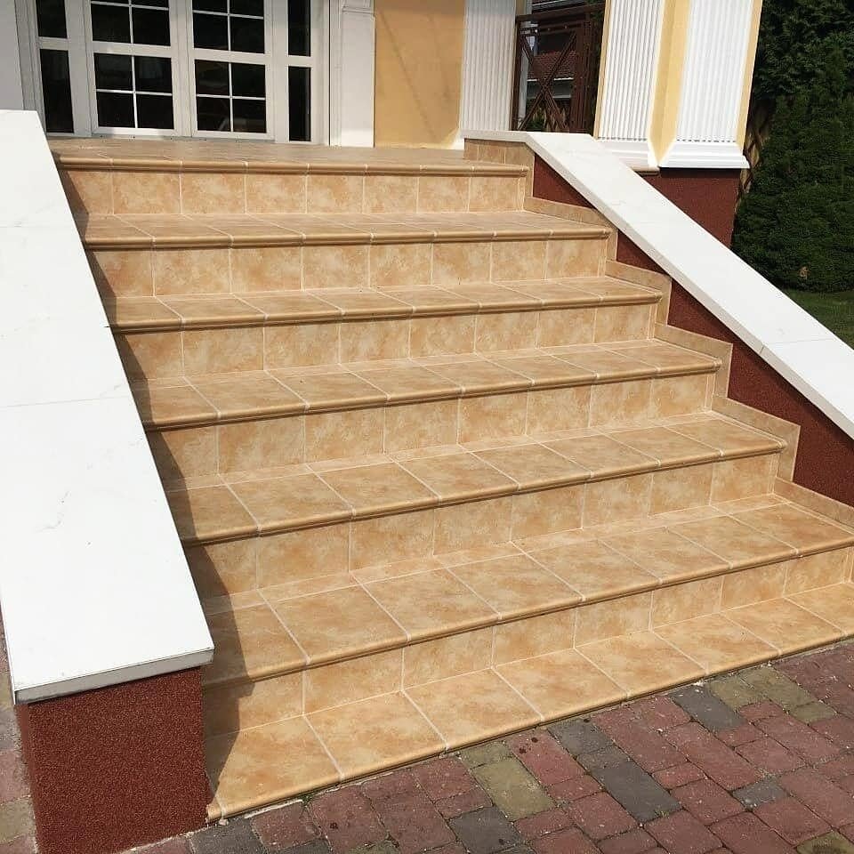 Монтаж клинкерных ступеней и плитки