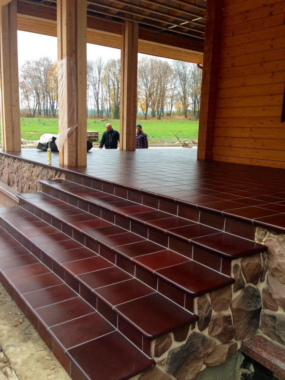 Монтаж клинкерных ступеней и плитки