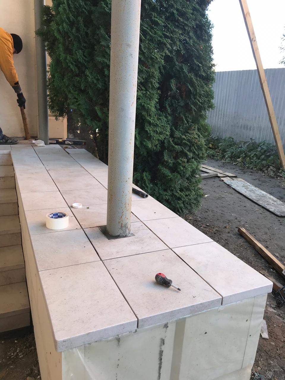 Монтаж клинкерных ступеней и плитки