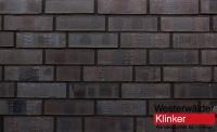 Клинкерная плитка ручной формовки Westerwaelder WK85KS Eisenschmelz- Schwarzbraun Kohle Spezial, 240*71*15 мм