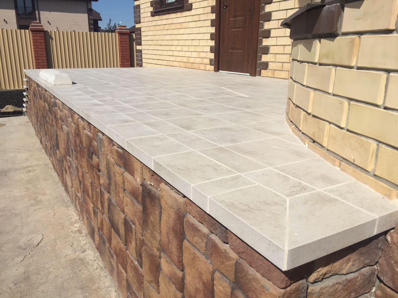 Монтаж клинкерных ступеней и плитки