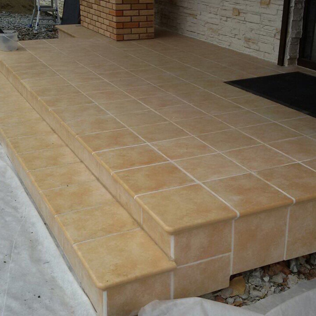 Монтаж клинкерных ступеней и плитки