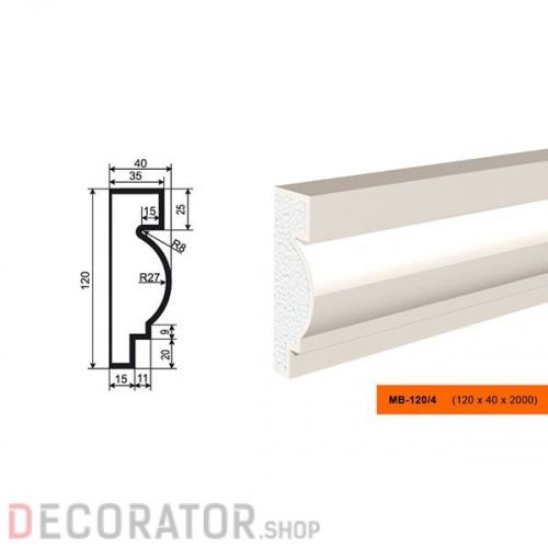 Молдинг LEPNINAPLAST МВ-120/4, 2000*120*40 мм в Воронеже