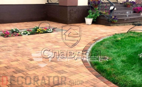 Плитка тротуарная BRAER Старый город Ландхаус Color Mix тип 9 "Закат", 80/160/240*160 мм в Воронеже