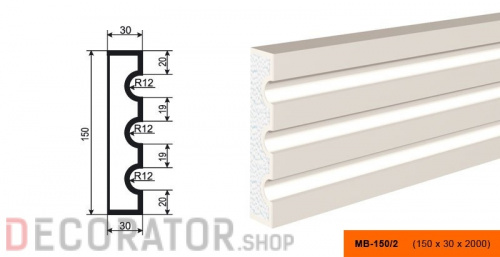 Молдинг LEPNINAPLAST МВ-150/2, 2000*150*30 мм в Воронеже