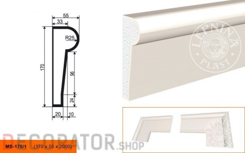 Молдинг LEPNINAPLAST МВ-170/1, 2000*170*55 мм в Воронеже