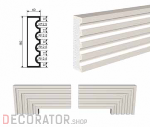 Молдинг LEPNINAPLAST МВ-160/3, 2000*160*40 мм в Воронеже