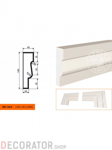 Молдинг LEPNINAPLAST МВ-140/4, 2000*140*40 мм в Воронеже