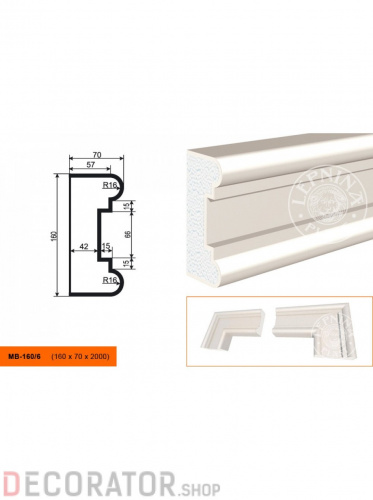 Молдинг LEPNINAPLAST МВ-160/6, 2000*160*70 мм в Воронеже