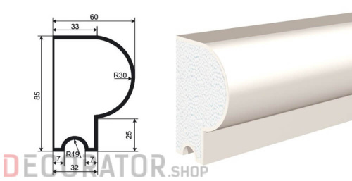 Молдинг LEPNINAPLAST МВ-85/2, 2000*85*60 мм в Воронеже
