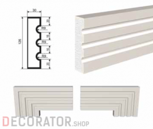 Молдинг LEPNINAPLAST МВ-126/1, 2000*126*30 мм в Воронеже