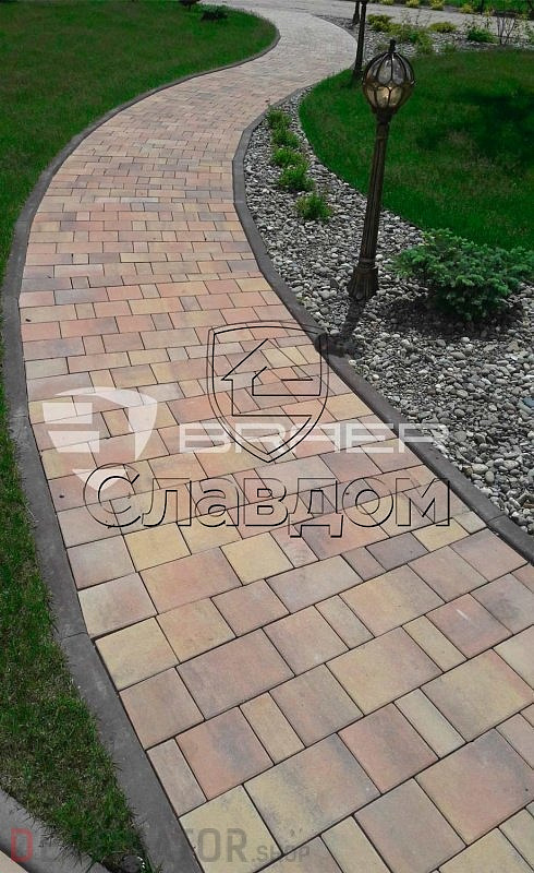 Плитка тротуарная BRAER Старый город Ландхаус Color Mix Степь, 80/160/240*160 мм