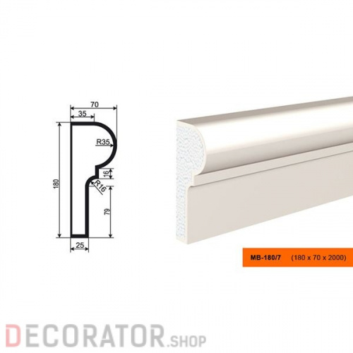 Молдинг LEPNINAPLAST МВ-180/7, 2000*180*70 мм в Воронеже
