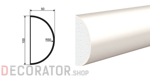 Молдинг LEPNINAPLAST МВ-100/4, 2000*100*50 мм в Воронеже