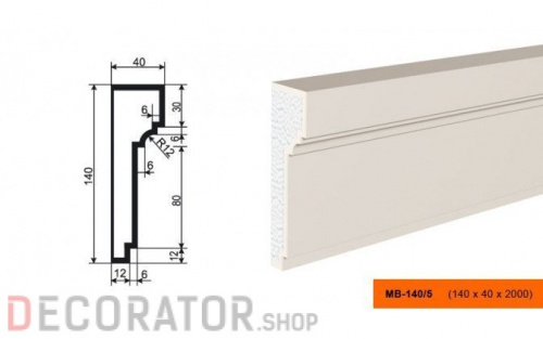Молдинг LEPNINAPLAST МВ-140/5, 2000*140*40 мм в Воронеже