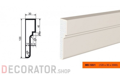 Молдинг LEPNINAPLAST МВ-120/1 2000*120*30 мм в Воронеже