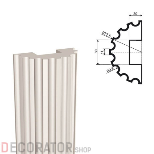Полуколонна фасадная LEPNINAPLAST КЛВ-155/3 HALF, 2000*77,5*77,5 мм в Воронеже