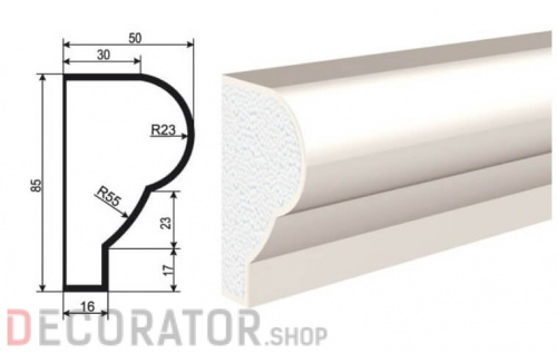 Молдинг LEPNINAPLAST МВ-85/1, 2000*85*50 мм в Воронеже
