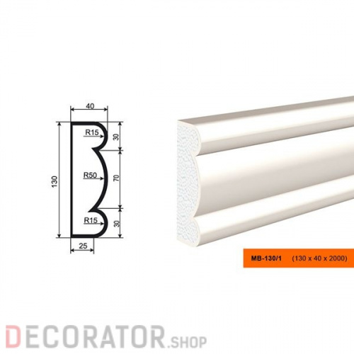 Молдинг LEPNINAPLAST МВ-130/1, 2000*130*40 мм в Воронеже