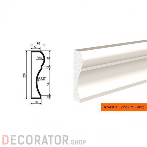 Молдинг LEPNINAPLAST МВ-250/5, 2000*250*70 мм в Воронеже