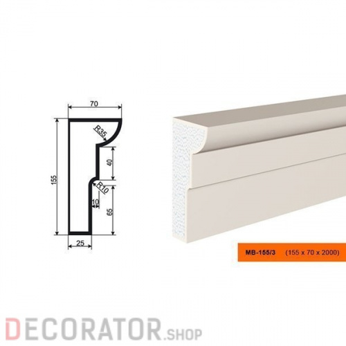 Молдинг LEPNINAPLAST МВ-155/3, 2000*155*70 мм в Воронеже