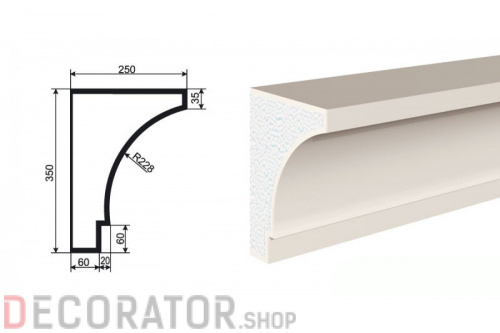 Карниз фасадный LEPNINAPLAST КВ-350/2, 2000*250*350 мм в Воронеже